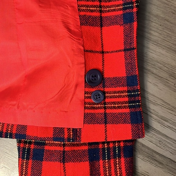 PENDLETON PETITES WOOL 1980’s PLAID RED LABEL BLAZER SIZE MEDIUM PETITE - Picture 14 of 16
